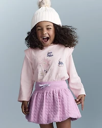 Toddler Girl Skiing Squish Long-Sleeve Top - Light Pink