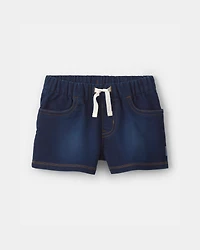 Toddler Girl French Terry Knit Shorts - Dark Wash
