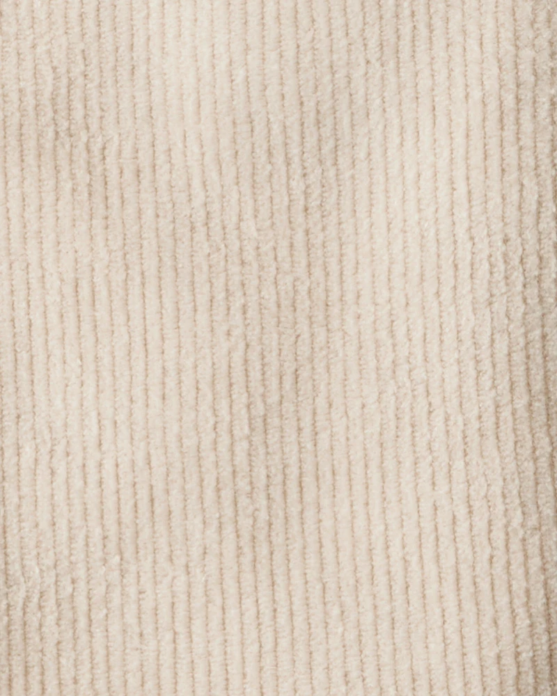 Baby Girl 3-Piece Floral Motif Velour Vest Outfitt Set