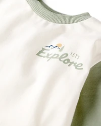 Baby Girl Organic Cotton Let's Explore Long-Sleeve Tee