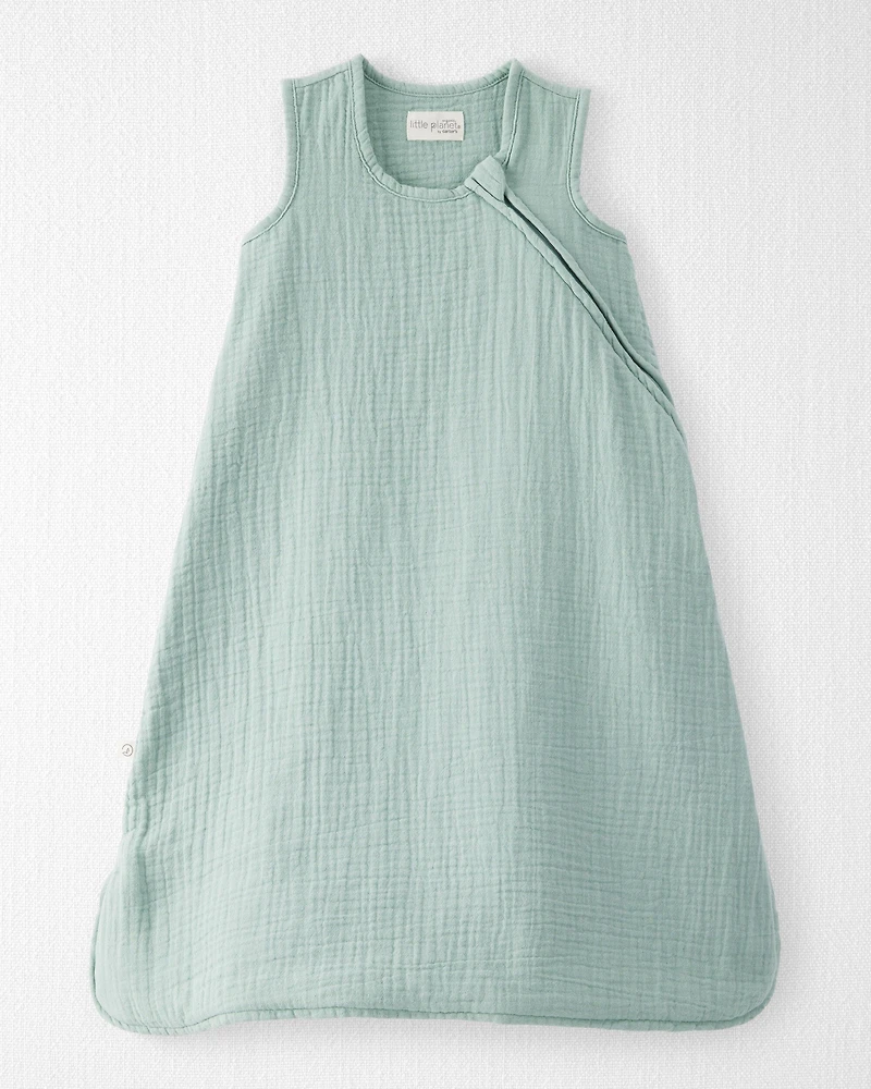 Baby Organic Cotton Gauze Wearable Blanket in Green