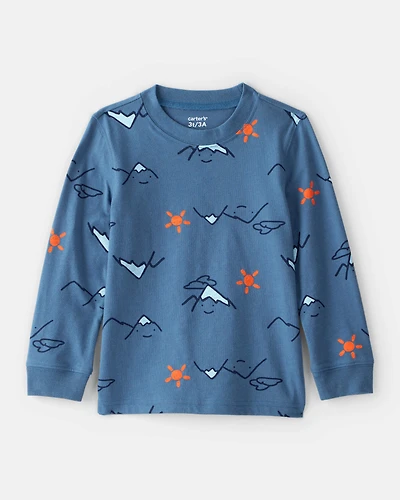 Toddler Boy Mountain Long-Sleeve Graphic Tee - Blue