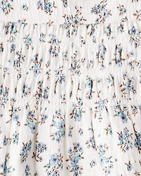 Baby Girl 2-Piece Organic Cotton Crinkled Knit Set in BlueMist Bloom Print