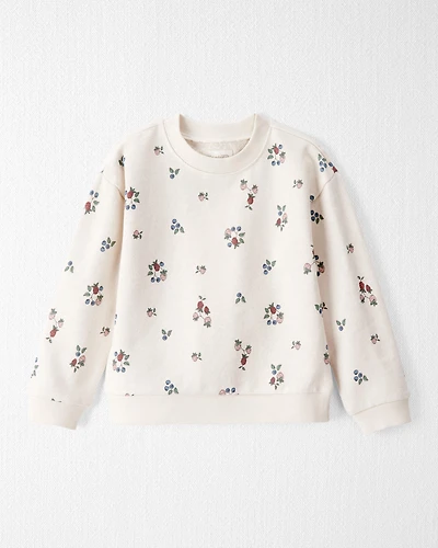 Toddler Organic Cotton French Terry Sweatshirt in Berry Blossom Print