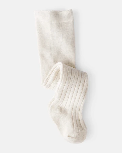 Baby Girl Rib Tights - Cream