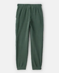 Girls Waffle Knit Joggers - Green