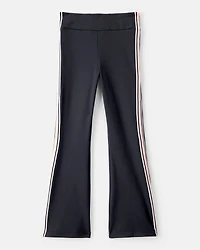 Girls 2-Piece G.O.A.T Graphic Tee & Knit Active Flared Pants Set - Black/Ivory