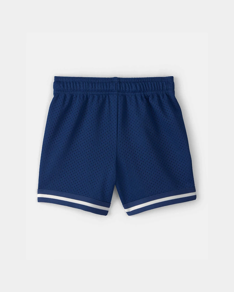 Toddler Boy Stripe Mesh Active Shorts - Blue
