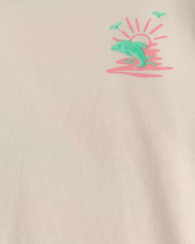 Toddler Girl 'Where the Sun Never Sets' Graphic Tee - Cream