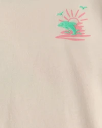 Toddler Girl 'Where the Sun Never Sets' Graphic Tee - Cream