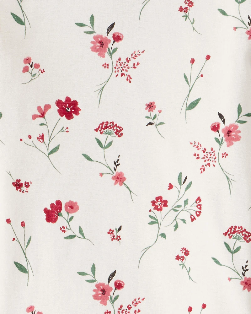 Toddler Girl Organic Cotton Pajamas in Rosethorn Hollow Print