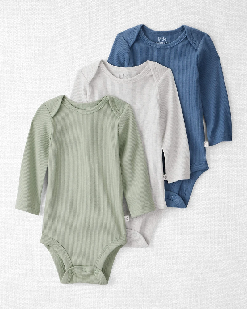 Baby 3-Pack Organic Cotton Rib Bodysuits