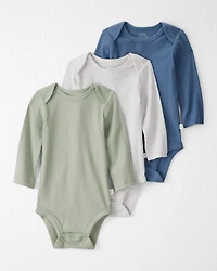 Baby 3-Pack Organic Cotton Rib Bodysuits