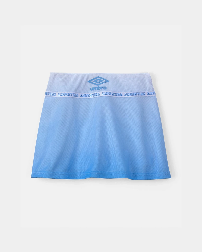 Girls Umbro Argentina Active Skort - Light Blue/White