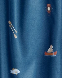 Boys 2-Pack Plaid Camping Fleece Pajama Pants - Navy/Khaki