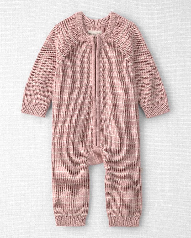Baby Girl Organic Cotton Sweater Knit Jumpsuit