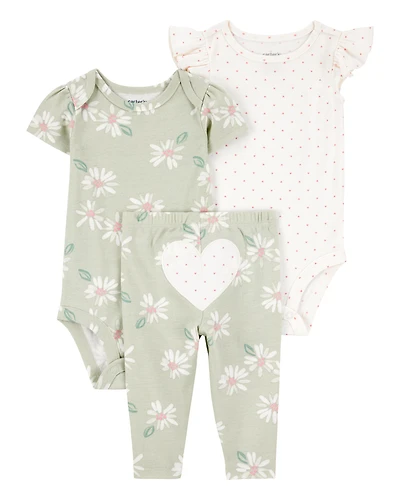 Baby Girl 3-Piece Heart Little Character Set