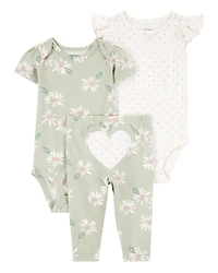 Baby Girl 3-Piece Heart Little Character Set