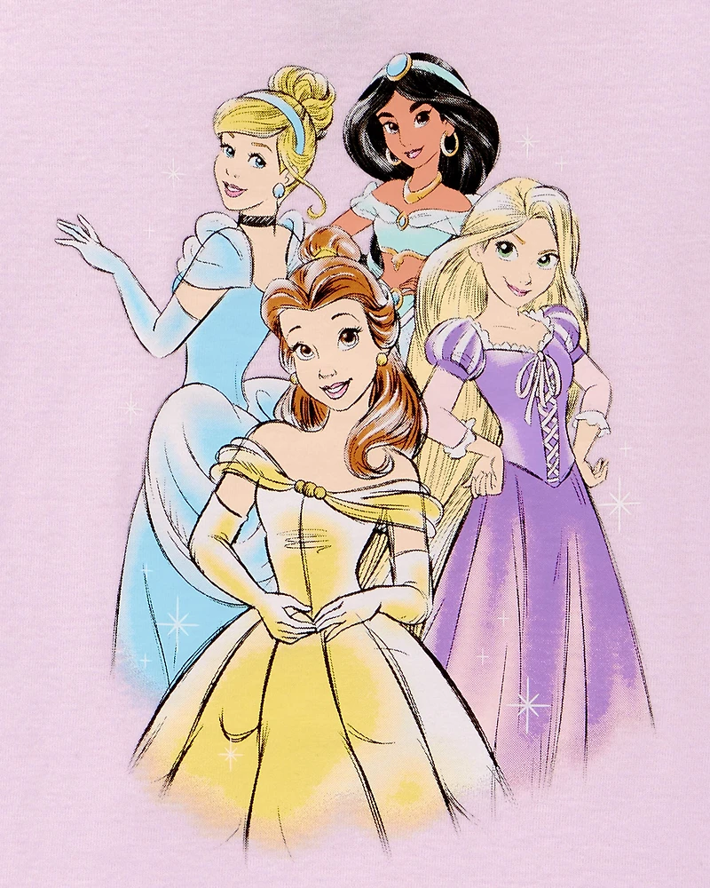 Kid Disney Princess Snug Fit Cotton 2-Piece Pajamas - Purple