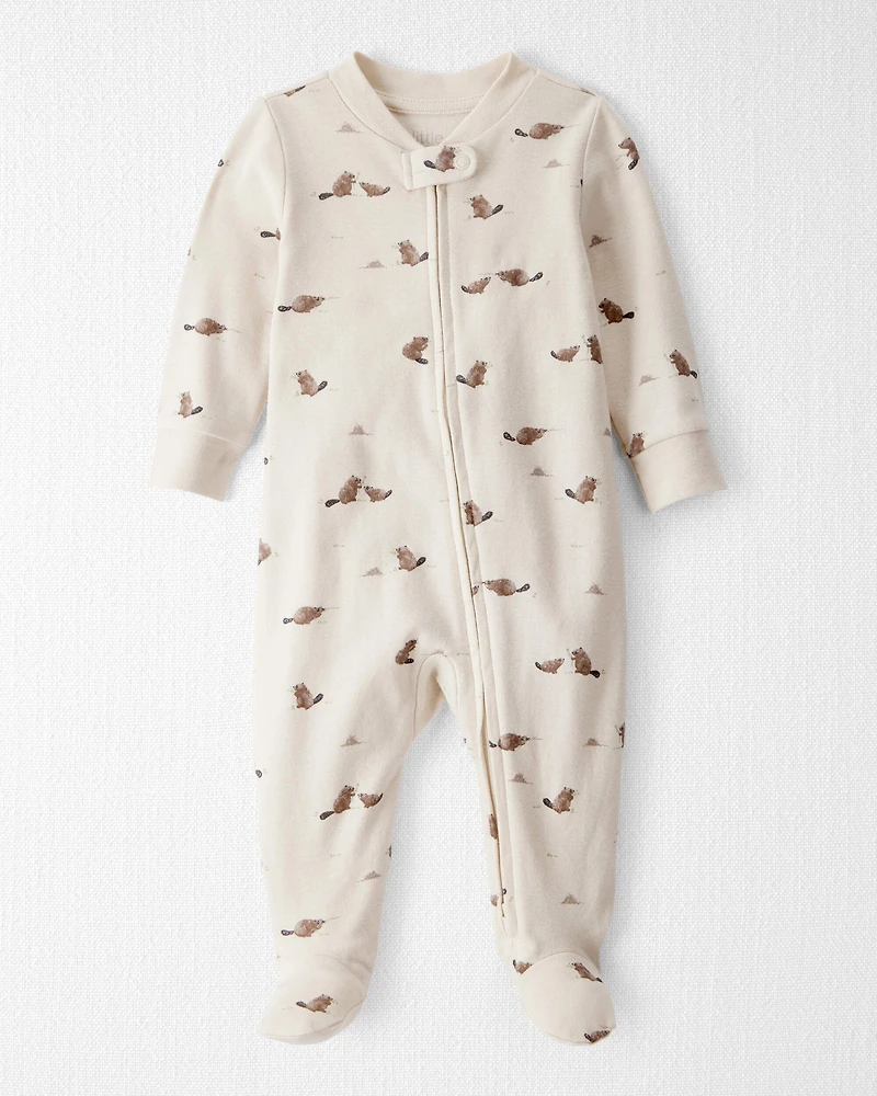 Baby Organic Cotton Sleep & Play Pajamas in Beaver Creek Print