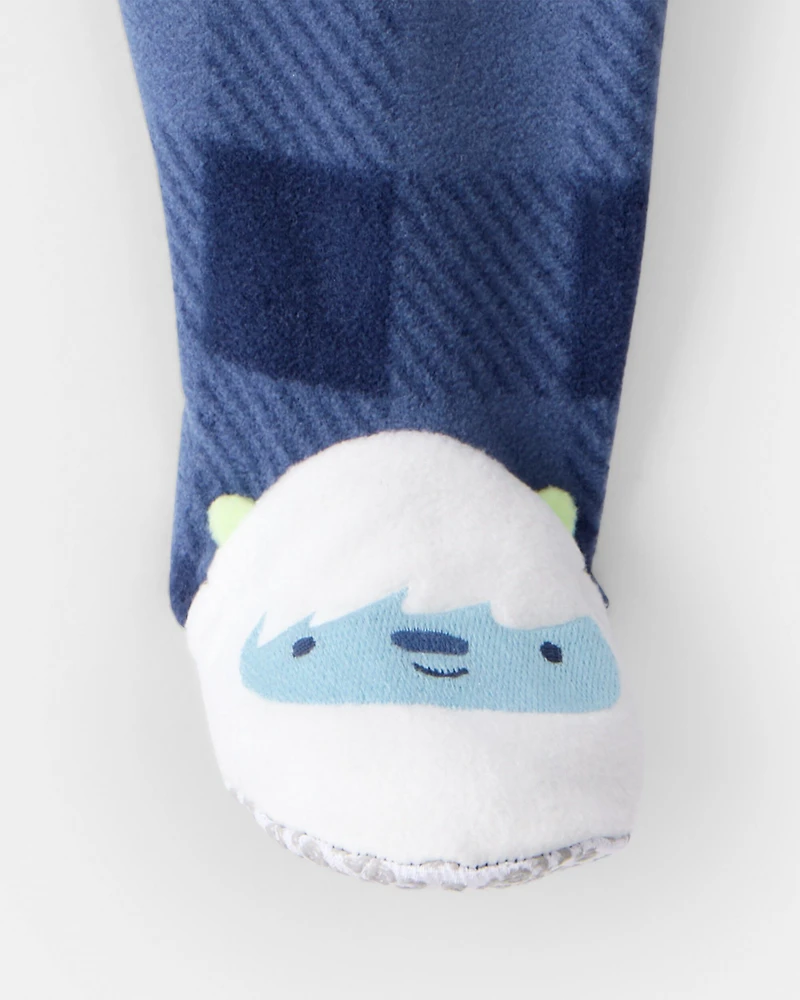 Baby Boy Yeti Plaid Loose Fit 1-Piece Pajamas