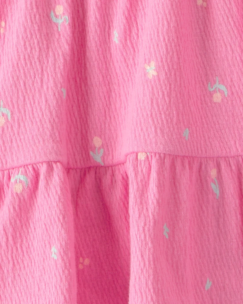 Toddler Girl 2-Piece Floral Top & Skort Set - Pink