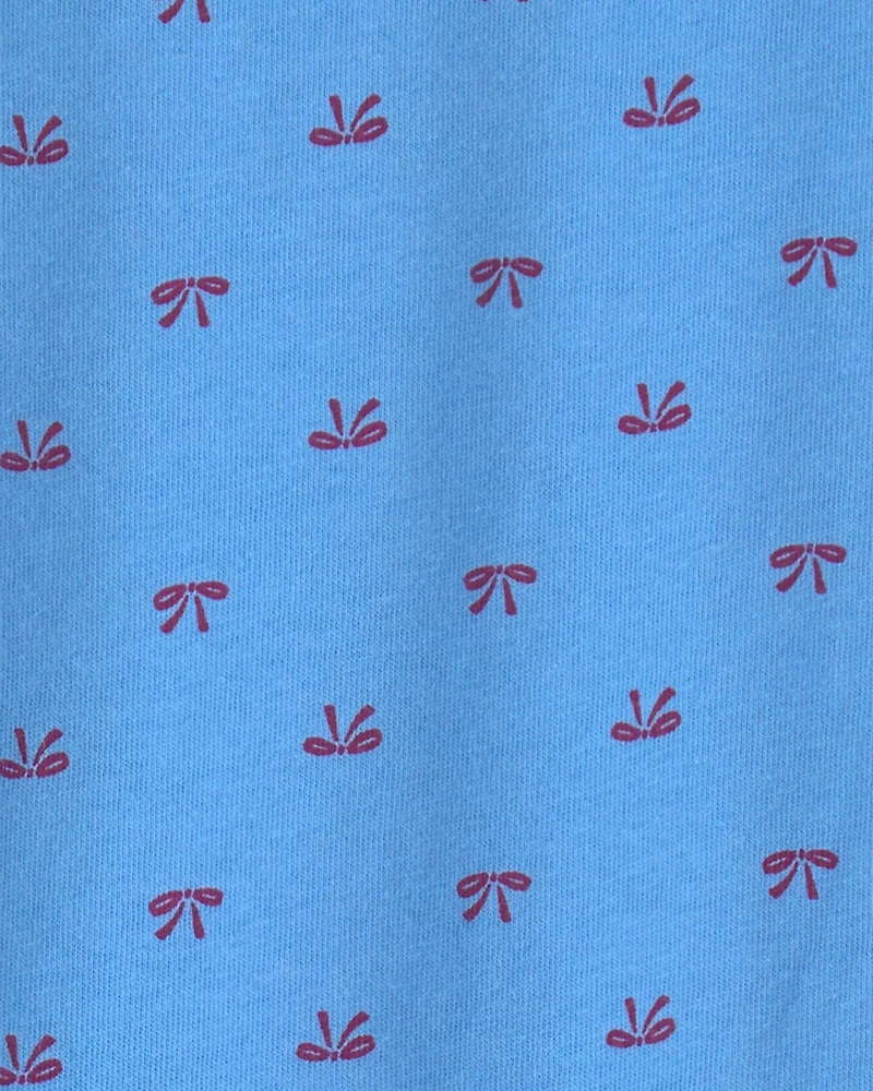 Toddler Girl Bow Long-Sleeve Top - Blue