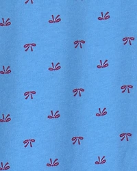 Toddler Girl Bow Long-Sleeve Top - Blue