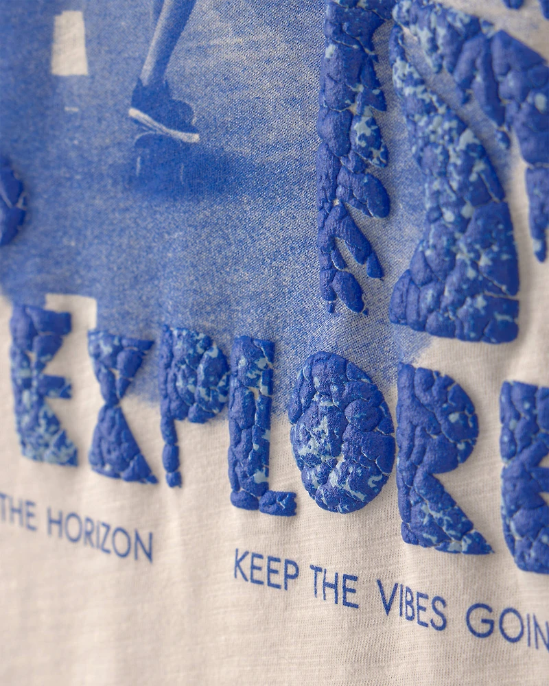 Boys Beachside Skater Graphic Tee - Tan