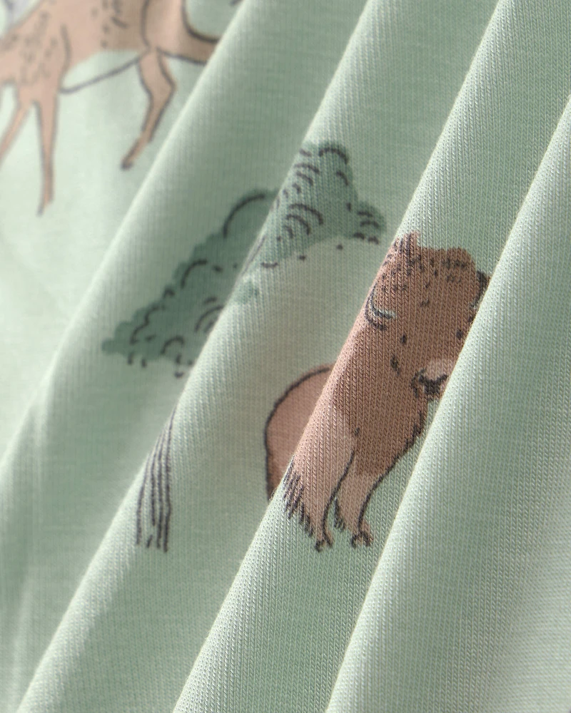 Baby Boy 1-Piece Animals PurelySoft™ Snug Fit Pajama - Green
