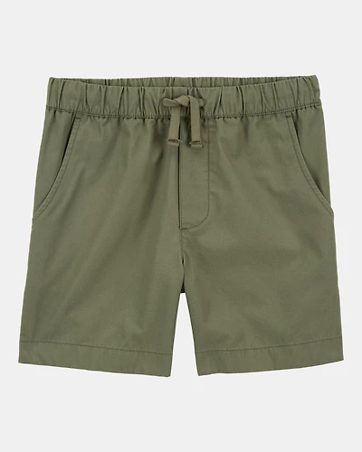 Boys Pull-On Poplin Shorts - Olive