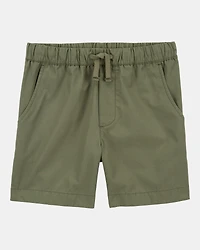 Boys Pull-On Poplin Shorts - Olive