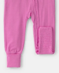 Baby Girl PurelySoft Snug Fit 1-Piece Pajama - Pink