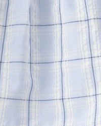 Baby Girl 3-Piece Gingham Hat, Top & Short Set - Blue