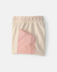 Baby Girl French Terry Shorts - Pink/Ivory