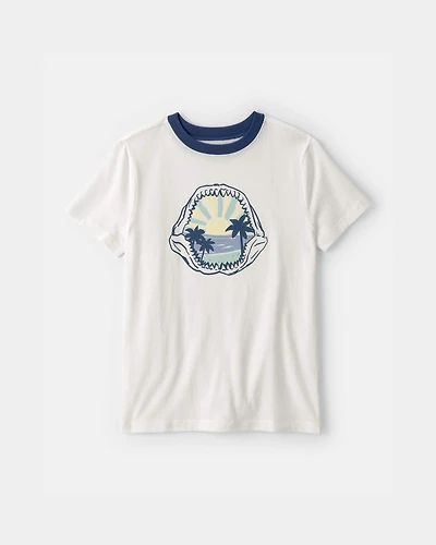 Kids Shark Fossil Graphic Tee - Ivory