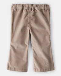 Baby Girl Velvet Flare Pants - Brown