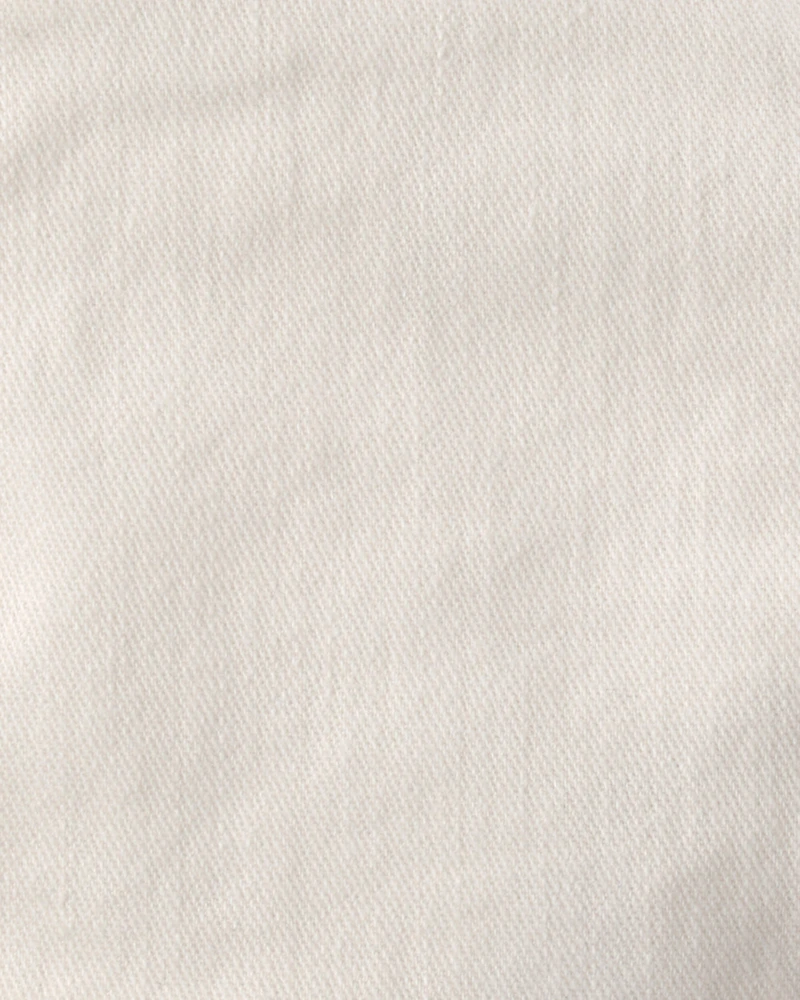 Baby Girl Eyelet Trim Twill Shorts - Cream