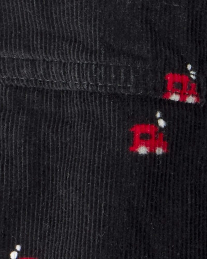 Baby Train Corduroy Overalls - Black