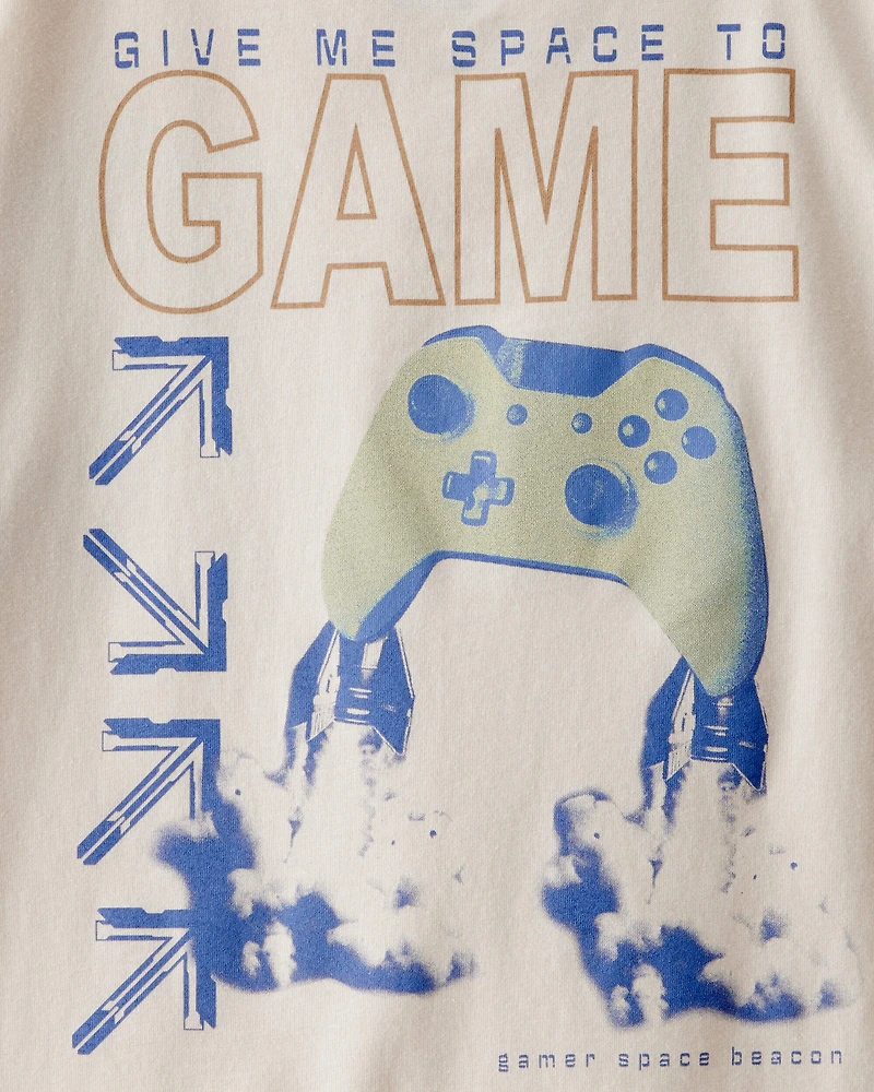 Kid Galactic Gamer Short-Sleeve Graphic Tee - Cream