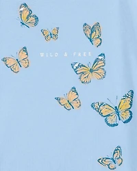 Kid Butterfly Short-Sleeve Graphic Tee - Blue