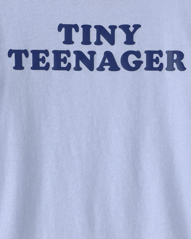 Toddler 'Tiny Teenager' Graphic Tee - Blue