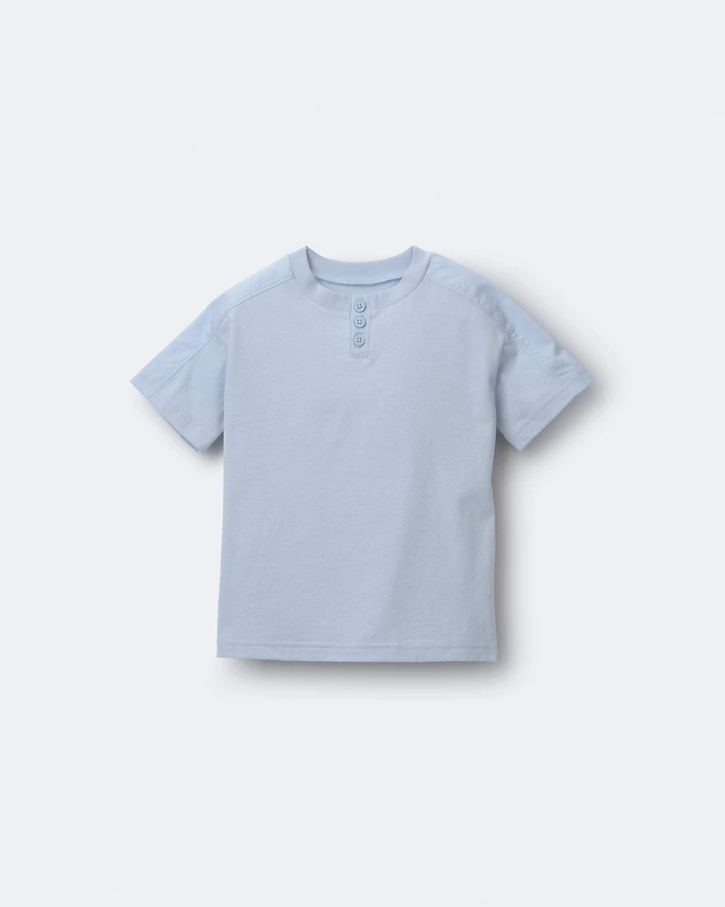 Toddler Boy Henley Tee - Blue