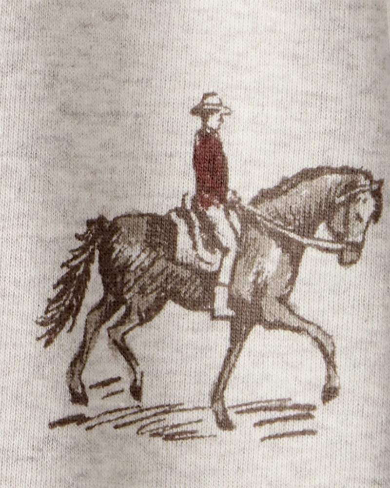 Baby Organic Cotton Sleep & Play Pajamas in Western Rodeo Print