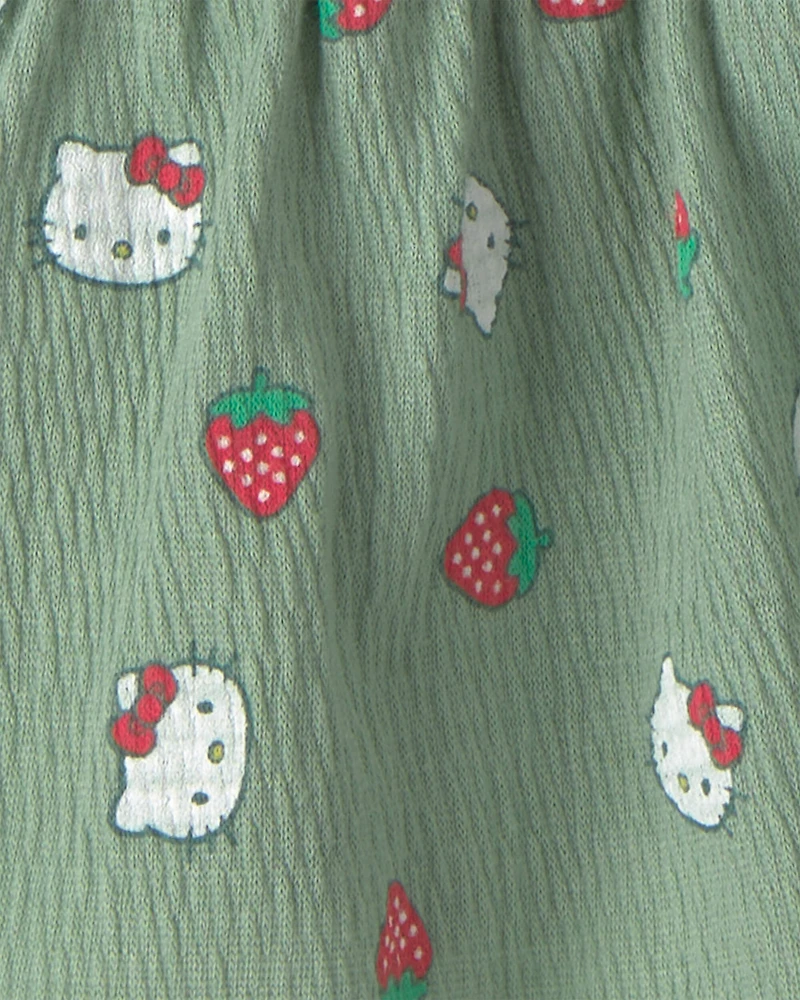 Toddler Girl 2-Piece Hello Kitty® Strawberry Top & Skort Set - Pink/Green