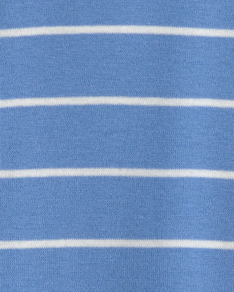 Toddler Boy Construction Striped 100% Cotton Snug Fit 1-Piece Pajama - Blue