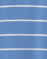 Toddler Boy Construction Striped 100% Cotton Snug Fit 1-Piece Pajama - Blue