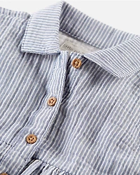 Baby Organic Cotton Striped Button-Front Dress