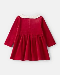 Baby Girl 2-Piece Santa Christmas Holiday Sweater Dress & Tights Set - Red