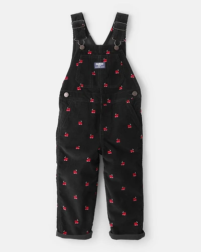 Toddler Train Corduroy Overalls - Black